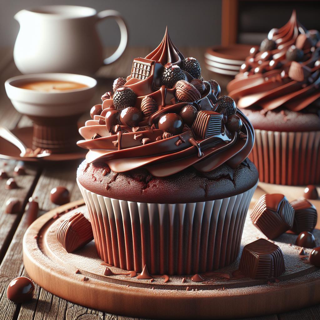 Chocolate Muffins with Frosting