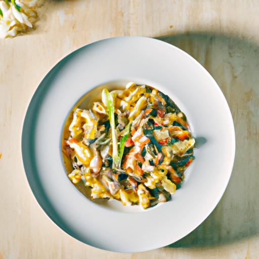 Creamy Pasta with Beef Fillet and Vegetables