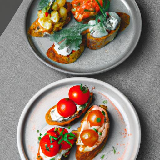 Crostini med gedeost og ristede cherrytomater