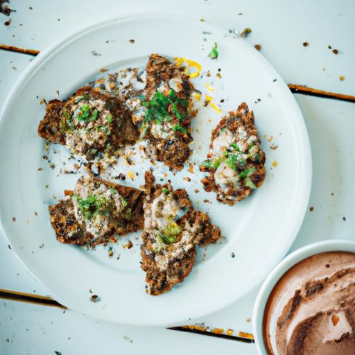 Dukkah-fetabruschetta med pikkelerte agurker