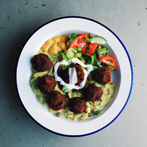 Falafel med quinoa och grönkålsröra