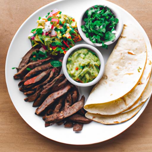 Flank Steak Fajitas med Guacamole