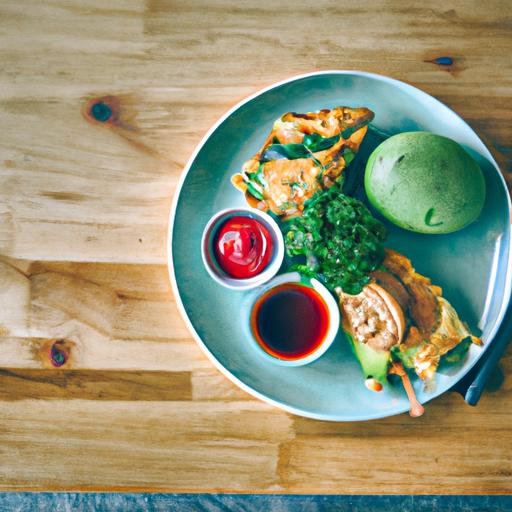 Fritert Vietnamesiske Våruller med Avokado og Peanøttdip