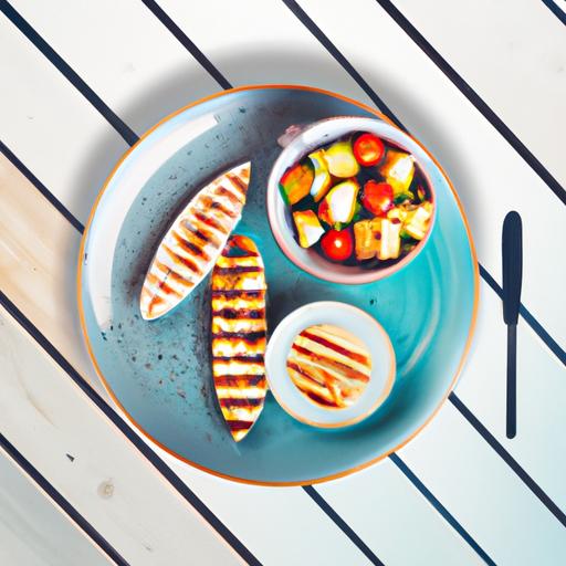 Grillad zucchini och halloumi