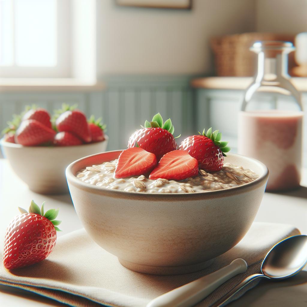 High-Fiber Oatmeal with Strawberries