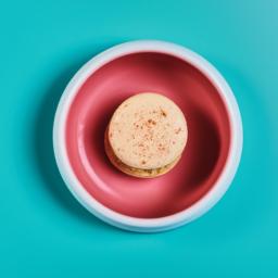 Macarons med hvid chokolade og tyttebærfyld