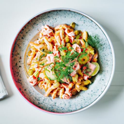 Pastasallad med feta och grönsaker