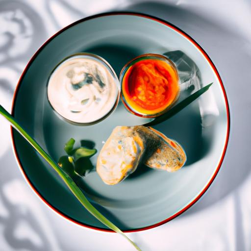 Salaattitikker med hvidløg-urtesauce