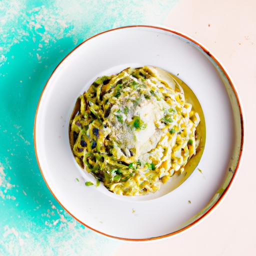 Sautéed Mushroom Spaghetti with Bacon and Guacamole