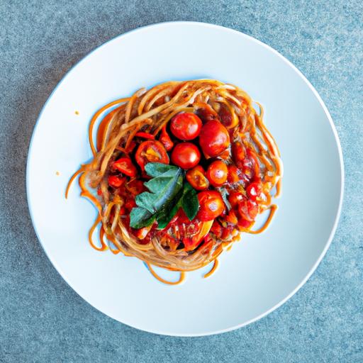 Spagetti med tomat- och ärtsås