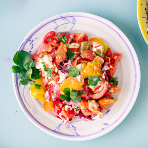 Tulinen tomat-sipulisalat