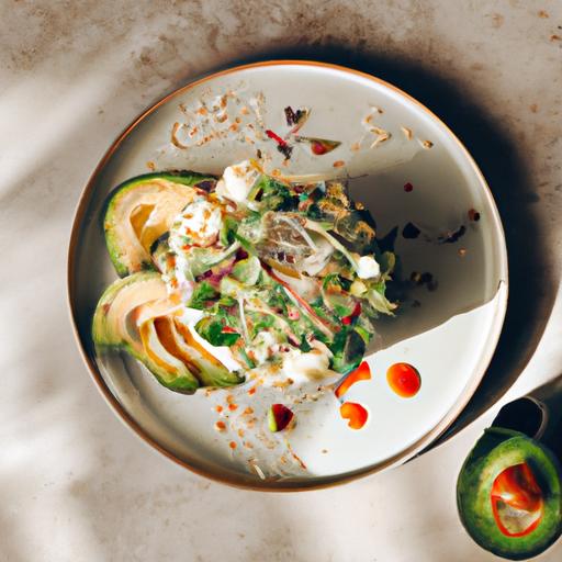 Varm salat med avocado og parmesan