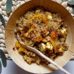 Vegansk curry quinoa-bolle